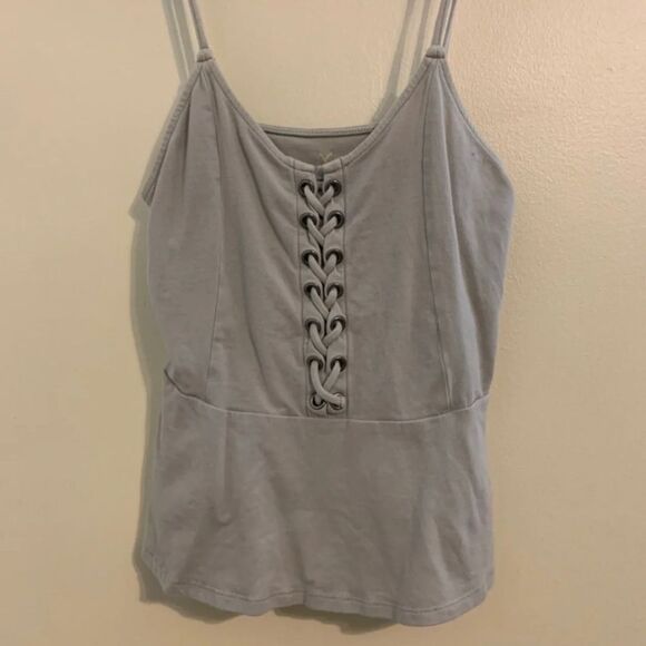 American Eagle Peplum Lace Up Tank - Picture 2 of 4